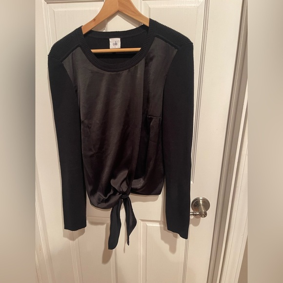 CAbi Crosstie Pullover Ribbed Knit Top S - Picture 2 of 6